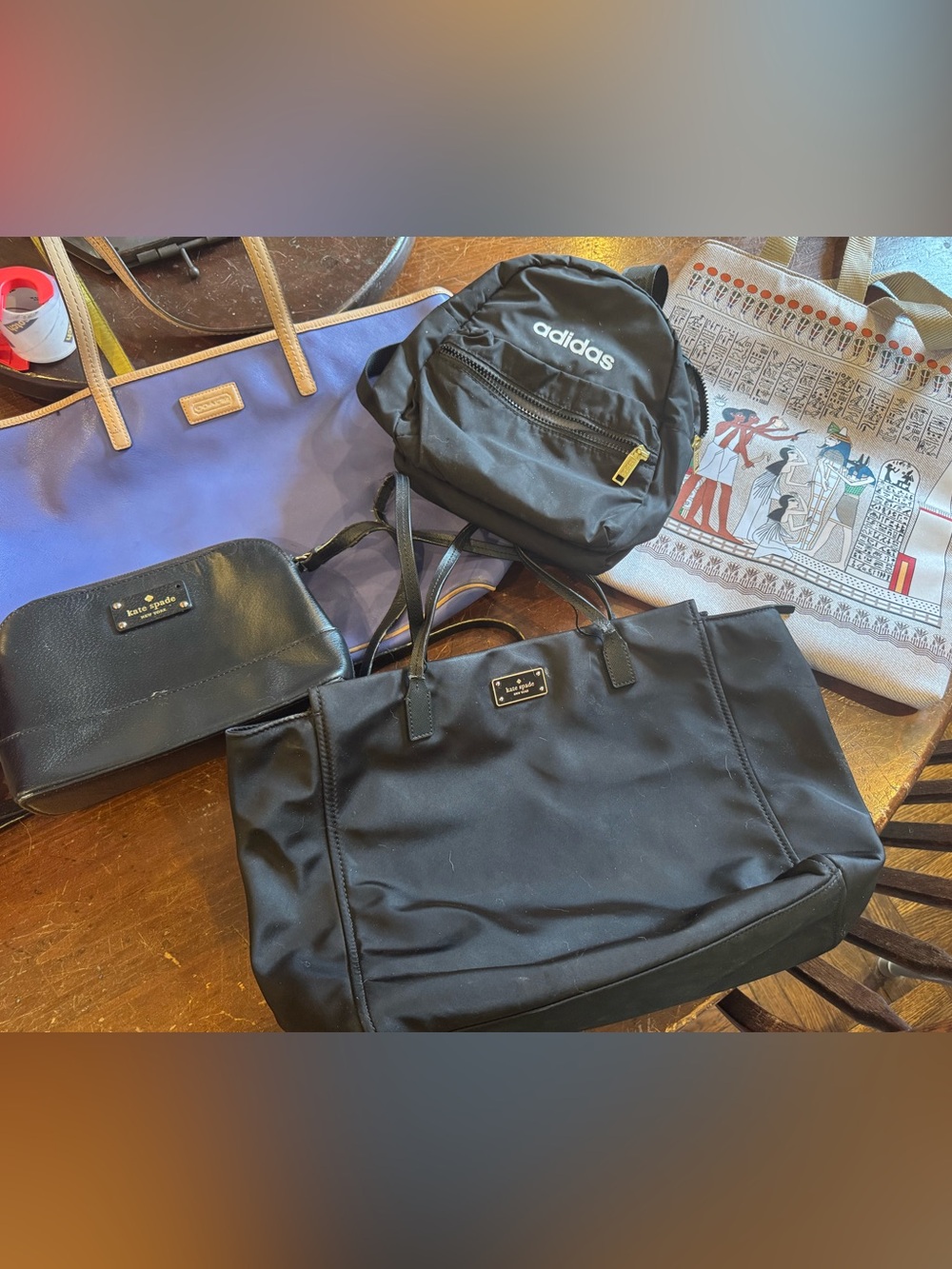 BUNDLE of 5 bags 1 coach 2 Kate spade 1 adidas 1 from Egypt